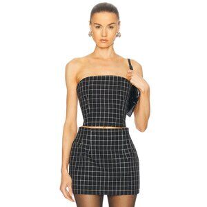 WARDROBE.NYC Corset Top in Black Plaid Small New Womens Strapless Bustier